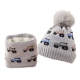 thumbnail image 1 of Gubotare Beanie and Scarf Set, Winter Hat and Scarf Combo, Warm Knit Accessories for Cold Weather (Grey,3-8 Years), 1 of 9