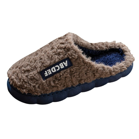 Gubotare Bedroom Slippers for Men Slippers Winter Mens Fluffy Plush Slippers Cute Cartoon House Slippers Cuddly Warm Shoes Indoor Outdoor Size 8 (Coffee,8)