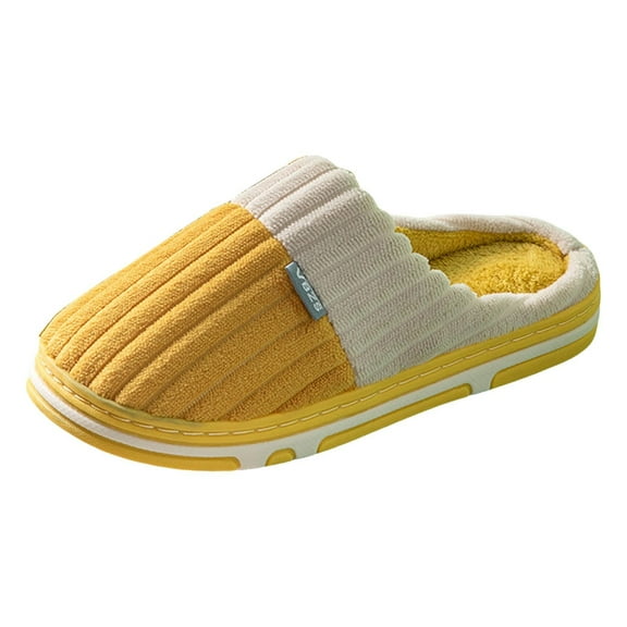 Gubotare Bedroom Slippers for Men Mens ComfortSoft Memory Foam Padded Indoor/Outdoor Clog Slipper Size 7 (Yellow,7)