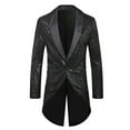 thumbnail image 1 of Gubotare Big And Tall Jacket Jacket Goth Fit Suit Praty Outwear Coat Men's Sequin Tuxedo (Black, M), 1 of 5