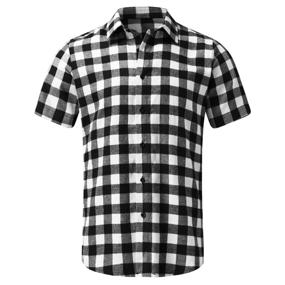 Gubotare Big And Tall Shirts For Men Mens Short Sleeve Button Down Cuban Guayabera Shirts,Black 3XL