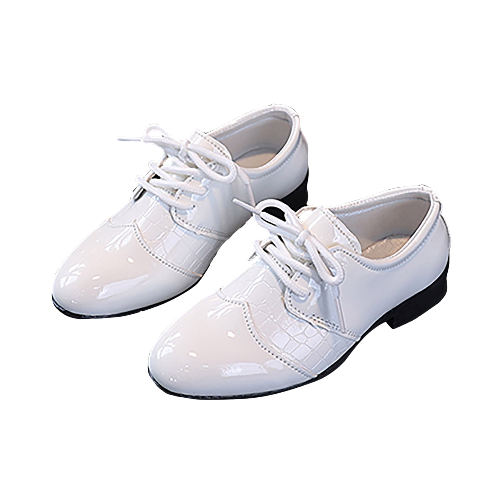 Gubotare Boys Dress Shoes Boys Girls Classic Lace-Up Dress Shoes