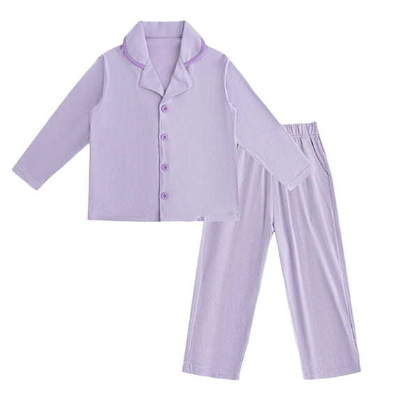 Gubotare Big Boys Pajamas Kids' Classic Printed PJs - Long Sleeve Comfort Sleep Set Size 7-8 (Purple,7-8 Years)