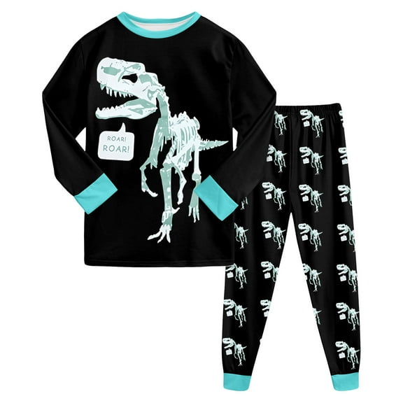 Gubotare Big Boys Pajamas Set Kids' Nightwear Set - Long Sleeve & Pants for Boys Size 7-8 (Mint Green,7-8 Years)