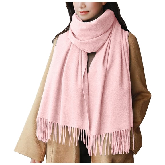 Gubotare Big Scarf Oversized Tassel Soft Fall Winter Thick Scarf Warm Shawl Women Winter Scarf (Light Pink,One Size)