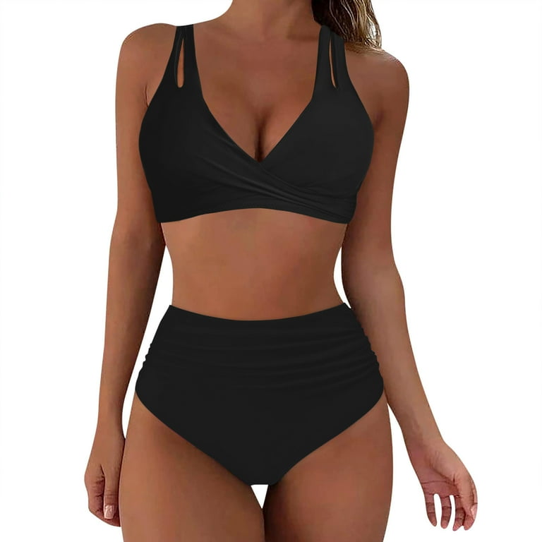 Gubotare Bikini Set for Women Two Piece Swimsuits V Neck Low Rise