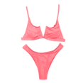 thumbnail image 1 of Gubotare Bikinis For Women Push Up Women's Cutout One Shoulder Bikini Underwire Padded Bathing Suit Cheeky Thong Brazilian Swimsuit,Pink S, 1 of 5