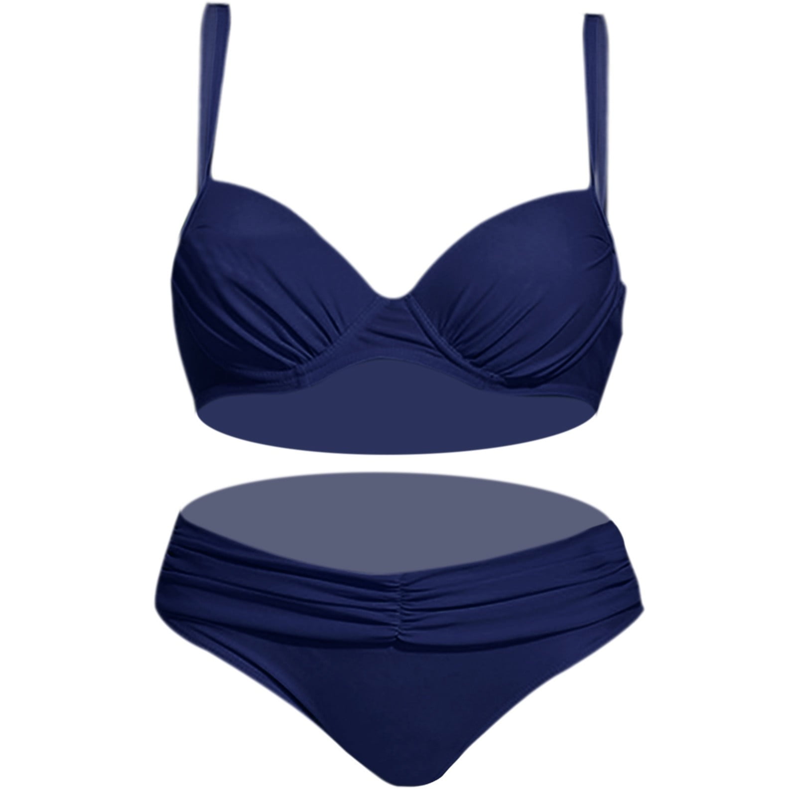 OYOANGLE Plus Size 2-Piece Bikini | Triangle Halter Top & Tie-Side Bottoms | High-Stretch Swimwear For Beach & Pool