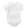 thumbnail image 1 of Gubotare Baby Girl Bodysuit Summer Baby Girl Outfit Short Sleeve Bodysuit Cute Summer Clothes Set 0 3 6 9 12 18 24 Months (White,Size 12-18 Months), 1 of 3