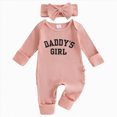 thumbnail image 1 of Gubotare Boho Baby Girl Clothes Long Sleeve Baby Girl Clothes Jumpsuit for Baby One-Piece Romper 0 3 6 9 12 18 Months (Pink,3-6 Months), 1 of 7