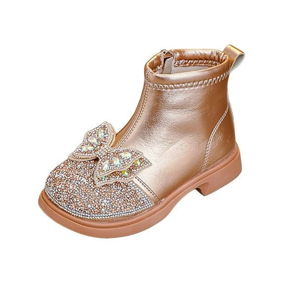 Gubotare Boots for Girls Girls Boots Fashion Ankle Boots for Girls Chelsea Booties for Toddler/Little Kids Size 10.5 (Orange,Little Kids 10.5)