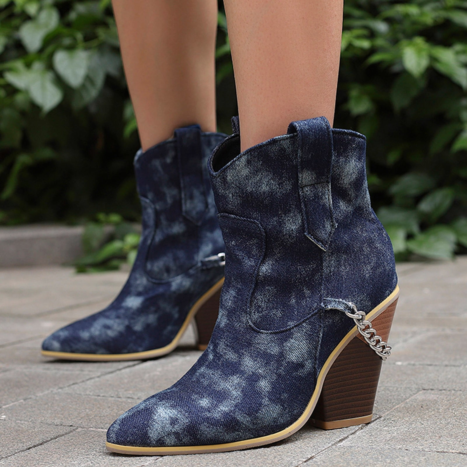 navy blue womens cowboy boots