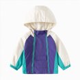 thumbnail image 1 of Gubotare Boy Autumn Jacket Boys Color Block Lightweight Zip-Up Hooded Windbreaker Jacket Patchwork 2-10 Years (Purple,7-8 Years), 1 of 9