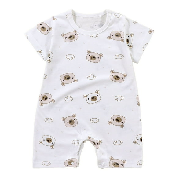 Gubotare Boy Baby Clothes Short Sleeve Round Crew Neck Bodysuits for All Ages Size 12-18 Months (Brown,12-18 Months)