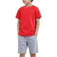 thumbnail image 1 of Gubotare Boy Clothes Set Contrast Color Toddler Boy Clothes Baby Boy Outfits Short Sleeve Tops and Shorts Summer Boys Clothing 6 9 12 18 24 Months 2T 3T 4T ( Red,Size 12-18 Months), 1 of 4