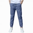 thumbnail image 1 of Gubotare Boy Dress Pants Boys Chino Pants School Uniform Stretch Straight Fit Flat Front & Comfortable Waistband Youth Trousers Size 10-11 (Dark Blue,10-11 Years), 1 of 8