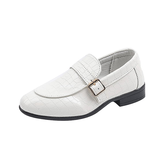 Gubotare Boy Dress Shoes Wide Kids Boys Dress Shoes Lace-Up School Uniform Shoes Little Boys Comfort Dress Shoes Size 13 (White,Little Kids 13)