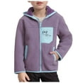 thumbnail image 1 of Gubotare Boy Fleece Coat Winter Fleece Jacket for Zipper Up Stand Collar with Pockets Coats Size 5T 6T,(Purple 5-6 Years), 1 of 5