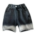 thumbnail image 1 of Gubotare Boy Jean Shorts Boy's Baggy Jean Shorts Straight Leg Cargo Shorts Elastic Waist Flap Pocket Denim Shorts 12 18 Months (Black,12-18 Months）, 1 of 9