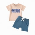 thumbnail image 1 of Gubotare Boy Outfits Toddler Baby Boy Summer Clothes Short Sleeve T-shirts Tops + Drawstring Shorts Outfits 12 18 Months (Sky Blue,12-18 Months), 1 of 4