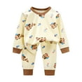 thumbnail image 1 of Gubotare Boy Pajamas Set Kids' Everyday Printed Sleepwear - Soft Long Sleeve Pajama Outfit Size 6-7 (Brown,6-7 Years), 1 of 5