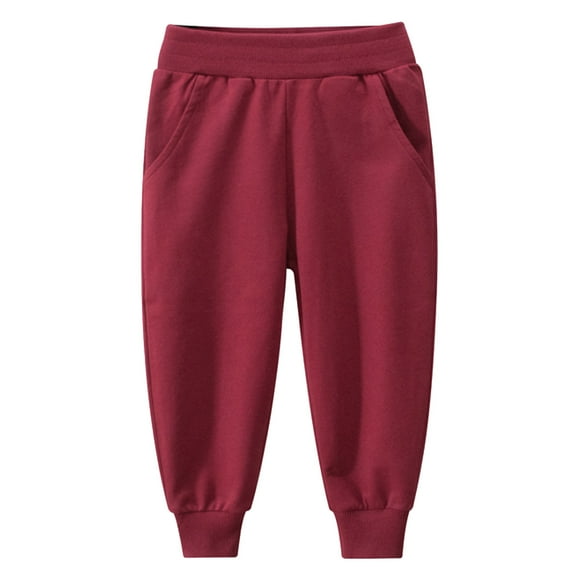 Gubotare Boy Pant Boys Soft Casual Pull on Kids Pants with Pockets Trendy Jogger Trousers (Red,5-6 Years)