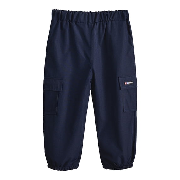 Gubotare Boy Pants Toddler Girls Boys Casual Solid Cargo Pants Elastic Waist Drawstring Sports Jogger Pants Loose Fit Outfits Spring 3T 4T 5T 6T 7T 8T 9T 10T (Navy,5-6 Years)