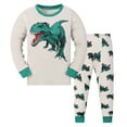 thumbnail image 1 of Gubotare Boy Pjs Boys' Long Sleeve Pajama Set Cotton Sleepwear Size 7-8 (Green,7-8 Years), 1 of 9