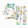 thumbnail image 1 of Gubotare Boy Pjs Toddler Boys' Pajama Set Snug-Fit Long Sleeve & Pants 6 12 Months (Light Green,6-12 Months), 1 of 3