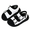 thumbnail image 1 of Gubotare Boy Sandals Kids Toddler Sandals Boys Girls Cork Footbed Sandal Comfort Double Buckle Slip On Slippers with Adjustable Back Strap Size 13.5 (White,13.5 Little Kids), 1 of 4