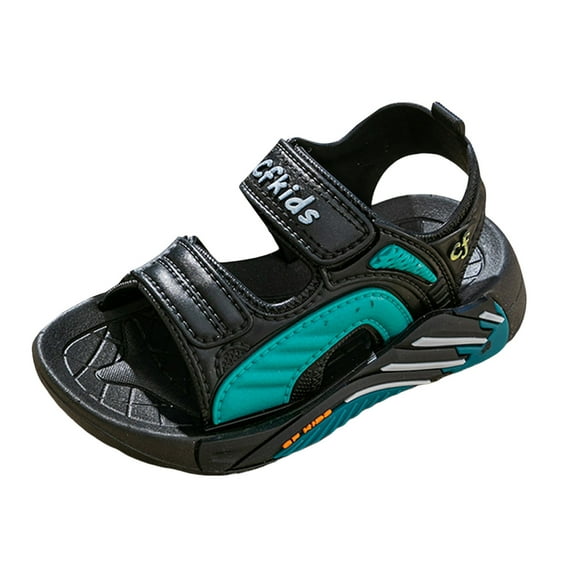Gubotare Boy Sandals Toddler Boys Girls Buckle Sandals Comfort Open Toe Sandal with Adjustable Back Strap Size 13.5 (Green,13.5 Little Kids)