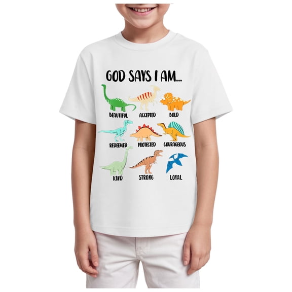 Gubotare Boy Shirts Baby and Toddler Boys' Animal Short Sleeve Graphic T-Shirts Sizes 5-6T (White,5-6 Years)