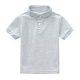 thumbnail image 1 of Gubotare Boy Shirts Boys Short Sleeve Polo Shirts Solid Boys School Uniform Polo Short Sleeve,Grey 2-3 Years, 1 of 4