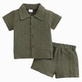 thumbnail image 1 of Gubotare Boy Summer Outfits Baby Toddler Boy Outfits Clothes Summer Kids Pattern Short Sleeve Button Down Shirt & Shorts Set 2T 3T (AG,2-3 Years), 1 of 8
