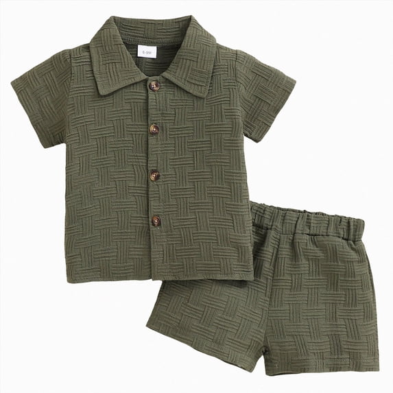 Gubotare Boy Summer Outfits Baby Toddler Boy Outfits Clothes Summer Kids Pattern Short Sleeve Button Down Shirt & Shorts Set 2T 3T (AG,2-3 Years)
