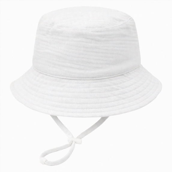 Gubotare Boy Sun Hat UPF 50+ Beach Baby Sun Hat Sun Protection Cute Wide Brim Summer Baby Boy Bucket Hats Toddler Sun Hats for Girl 6 12 Months (White,6-12 Months)