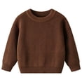 thumbnail image 1 of Gubotare Boy Sweater Toddler Toddler Baby Boy Girl Sweater Long Sleeve Crewneck Knit Fall Winter Pullover Sweater Size 4T 5T (Coffee,4-5 Years), 1 of 9