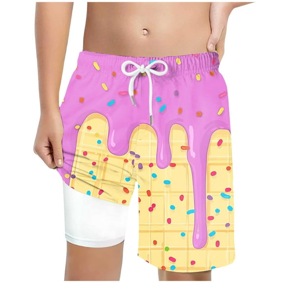 Gubotare Boy Swim Trunks Boy's Swim Shorts Quick Dry Swim Trunks Swimwear (Hot Pink,Size 13-14 Years)