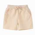 thumbnail image 1 of Gubotare Boy Uniform Shorts Toddler Boys Athletic Basketball Shorts Baby Boy Soccer Shorts Summer Clothes 3T 4T (Beige,3-4 Years), 1 of 9