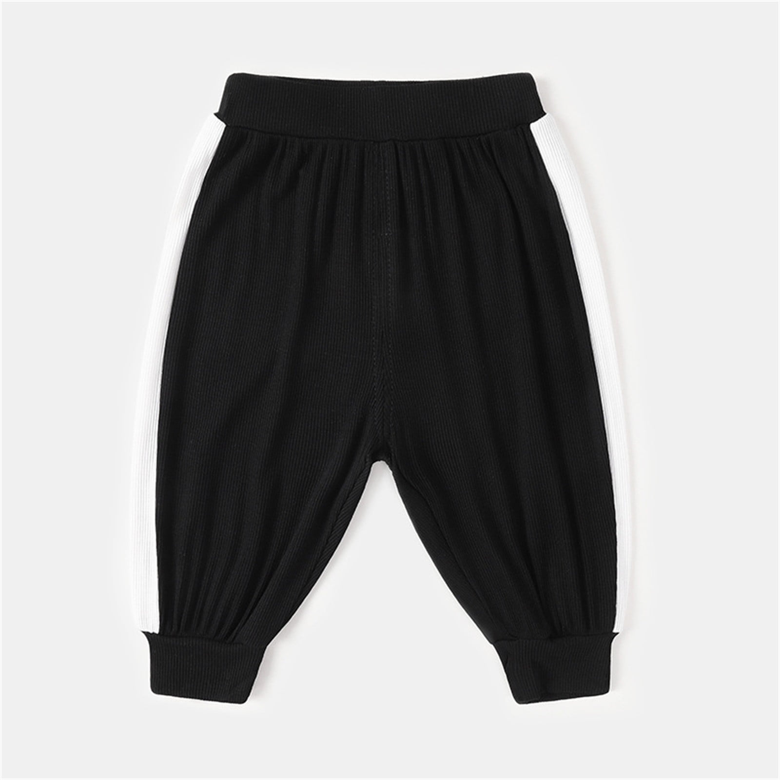 Gubotare Boy's Cotton Sweatpants Baby Boys Girls Patchwork Ribbed Pants