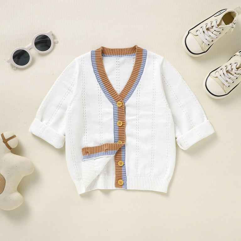 Gubotare Boy's Sweater Cardigan Button Down Cable Knitted Outwear