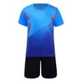 thumbnail image 1 of Gubotare Boys Active Wear Sets Boys 2 Pieces Summer Beach Outfits Short Sleeve Shirts and Shorts Vacation Sets for Kids,7-8 Years Blue, 1 of 9