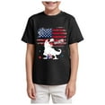 thumbnail image 1 of Gubotare Boys American Flag Shirt Toddler Boys' Short Sleeve Tees Cotton Casual Graphic Crewneck Summer Top Clothes T-Shirts (Black,Size 9-10 Years), 1 of 4