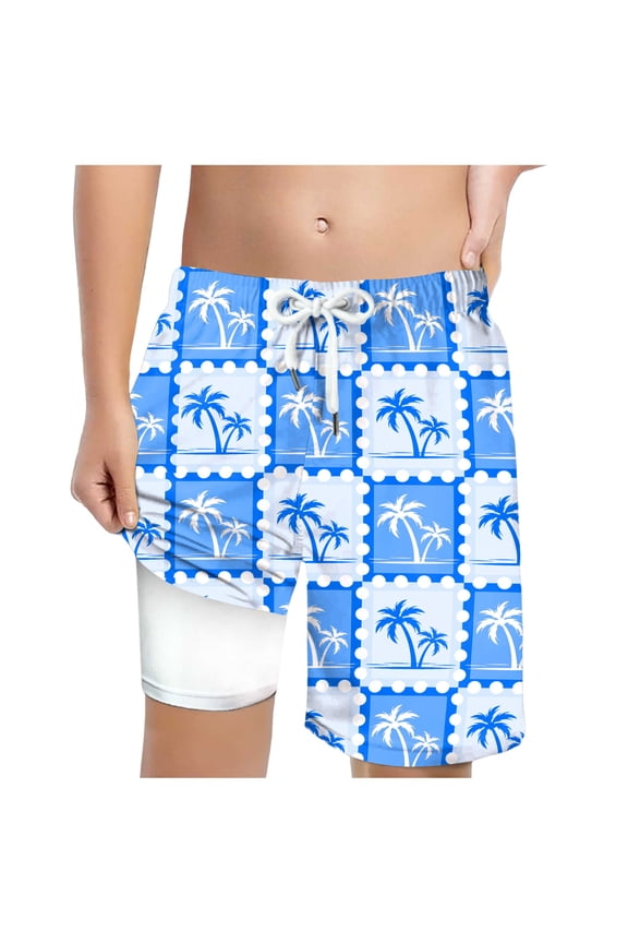 Boys Athletic Shorts Boy's Summer Boho Paisley Print Drawstring High Waisted Shorts (Sky Blue,Size 8-9 Years)