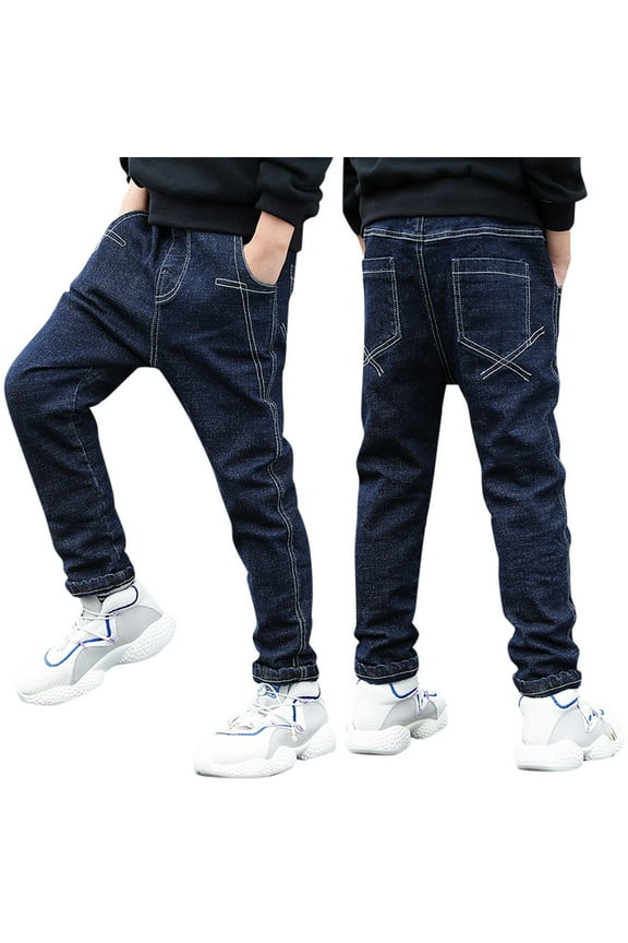 Boys Baggy Jeans Boys' Stretch Denim Jogger Jeans Style & Closure Size 7-8 (BU1,7-8 Years)