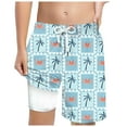 thumbnail image 1 of Gubotare Boys Bathing Suit Boy's Graphic Elastic Waist Shorts Wide Leg Summer Track Shorts (Mint Green,Size 13-14 Years), 1 of 4