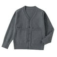 thumbnail image 1 of Gubotare Boys' Cardigans Boys Cable Knit Cardigans Kids V Neck Long Sleeve Button Down Sweater Coat Fall Winter Outfits Size 5T 7T (Dark Gray,5-7 Years), 1 of 3