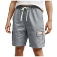thumbnail image 1 of Gubotare Boys Cargo Shorts Boys Lightweight Cargo Shorts Youth Drawstring Shorts Kids Hiking Short (Grey,Size 13-14 Years), 1 of 5