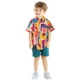thumbnail image 1 of Gubotare Boys Casual Shirt Boys Hawaiian Shirt Tropical Short Sleeve Cool Cute Casual Button Down Tops for Youth Kids Toddler Summer Beach (Red,Size 18-24 Months), 1 of 4