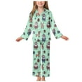 thumbnail image 1 of Gubotare Boys Christmas Pajamas Boys' Pajamas 2-Piece Pjs Sleepwear Kids Warm Cartoon Suits Label Button Down Top Fall Winter Outfits Size 11-12 (Green,11-12 Years), 1 of 9